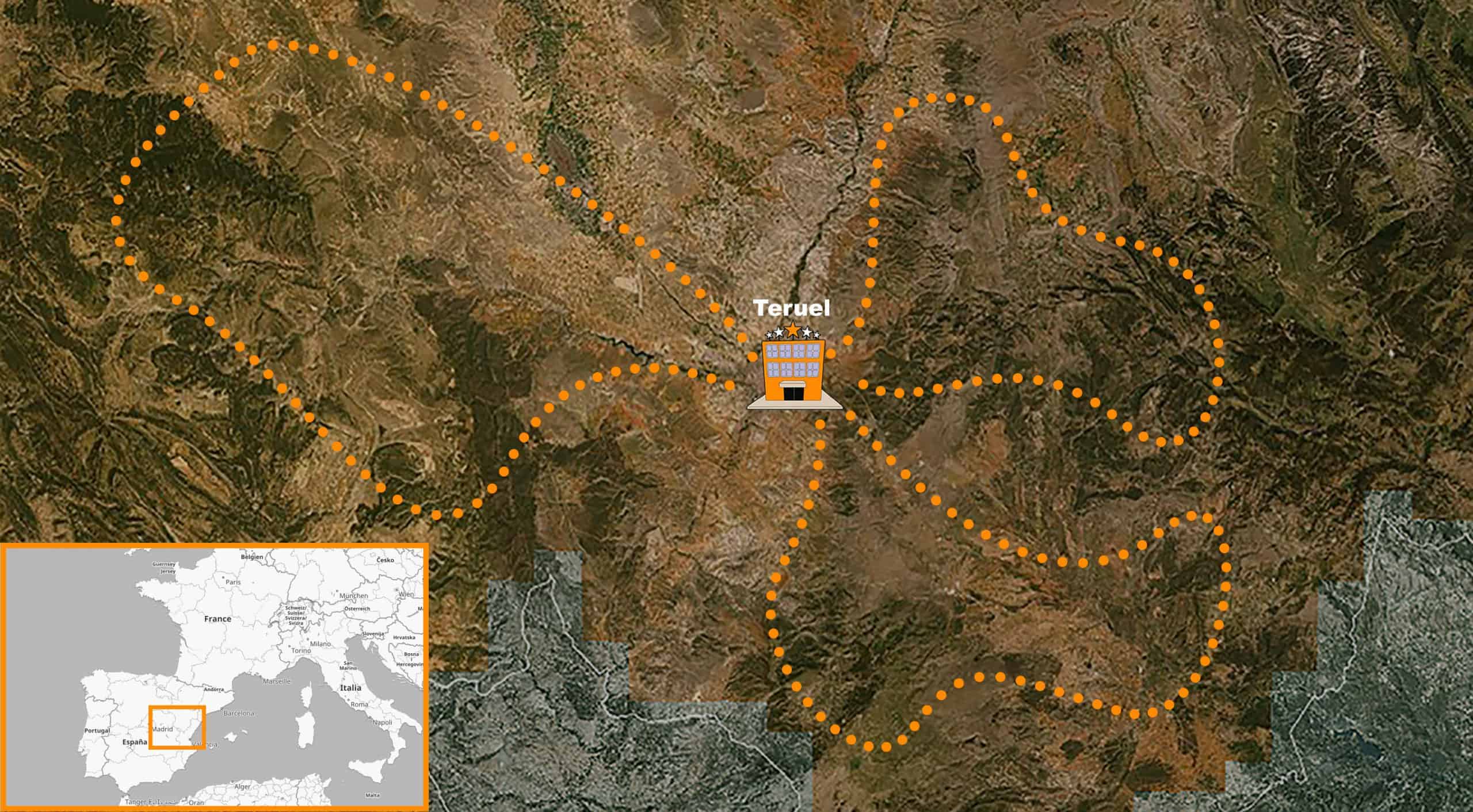 itinerario Viaje organizado en moto Trail por España Teruel